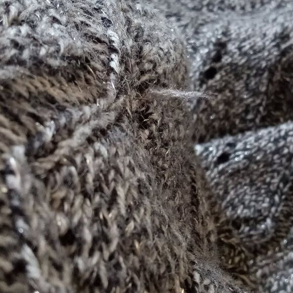 Laura Scott Gray and Silver Plus Size Marled Knit Open Front Cardigan Women's 2X - Picture 11 of 12